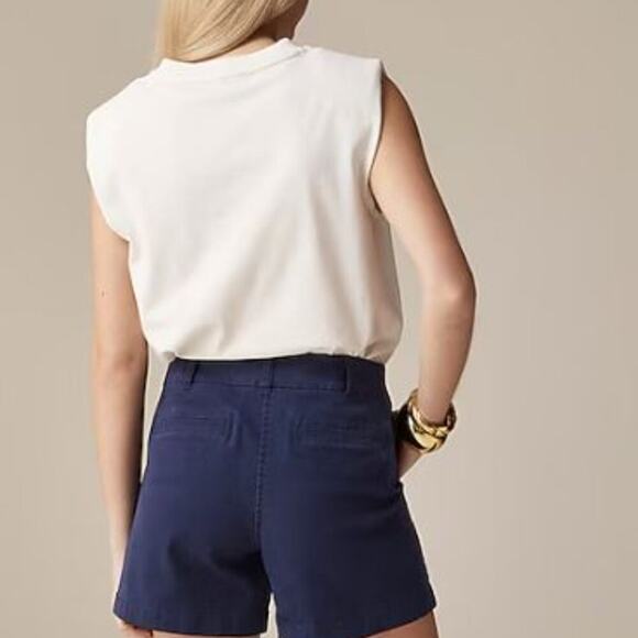 J Crew Chino City Fit Navy Shorts Women's size 4 5" inseam NWT 100% Cotton - Picture 3 of 6